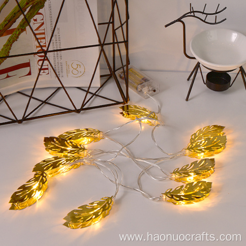 Hollow gold leaves high-end lights girl iron lamps